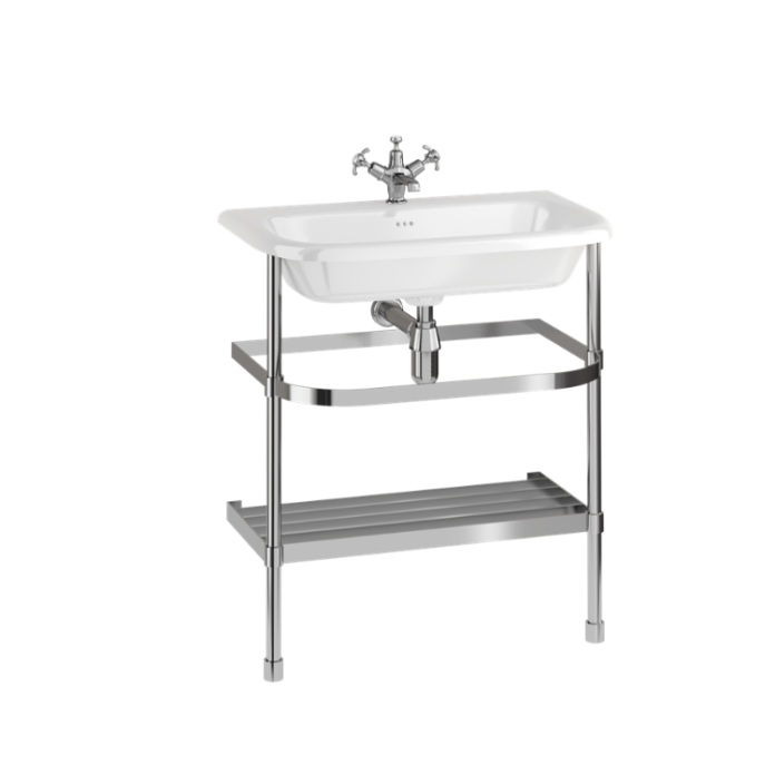 Product Cut out image of the Burlington Natural Stone 750mm Basin & Stainless Steel Washstand